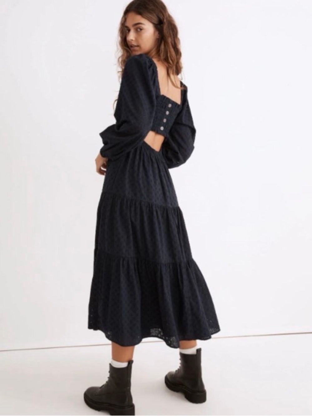 ⚡️Madewell Lucie Cut-out Back Midi Dress - Navy Blue